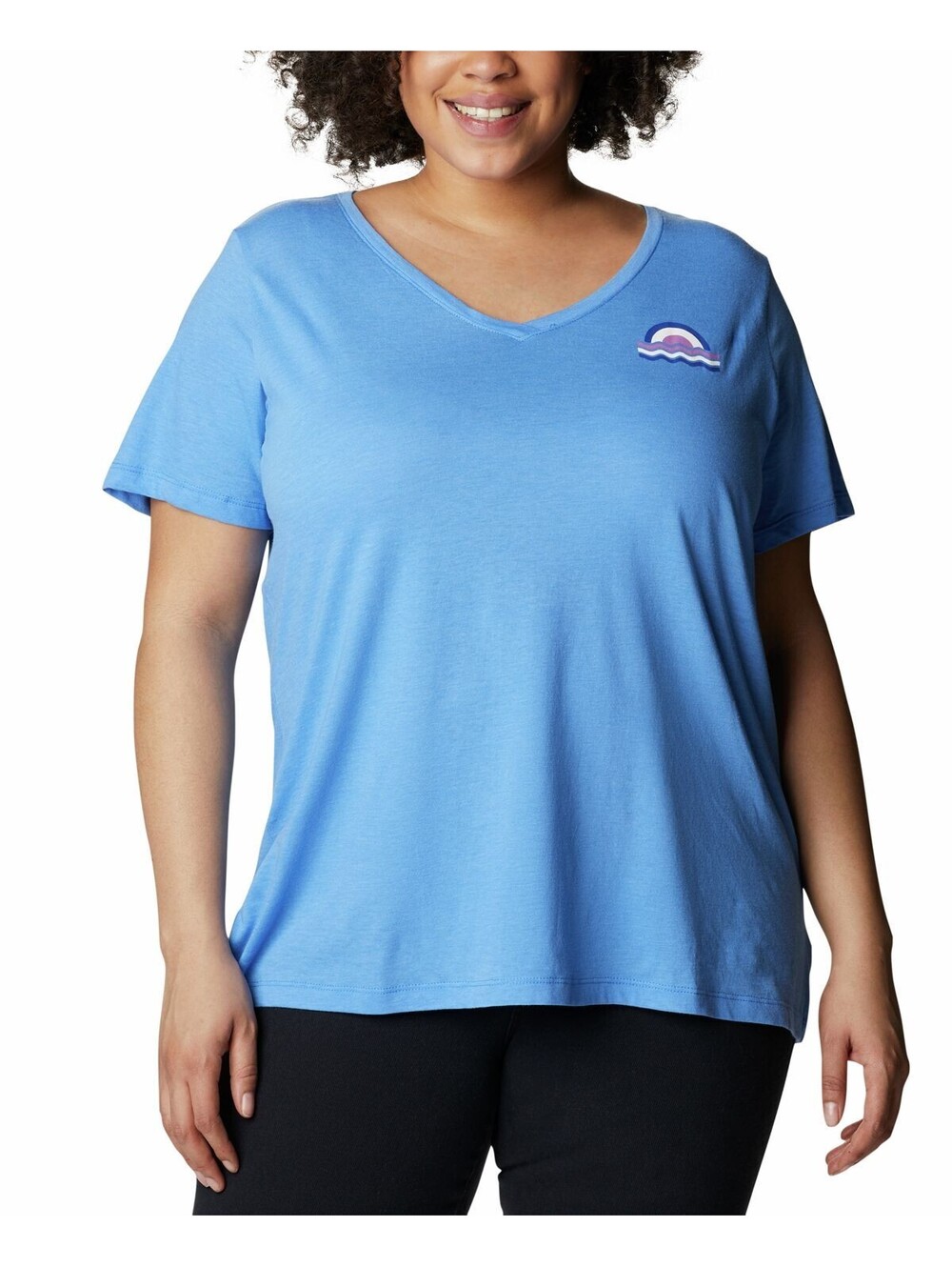 Columbia Womens Plus Size Bluebird Day Relaxed V-Neck Top Size 1X